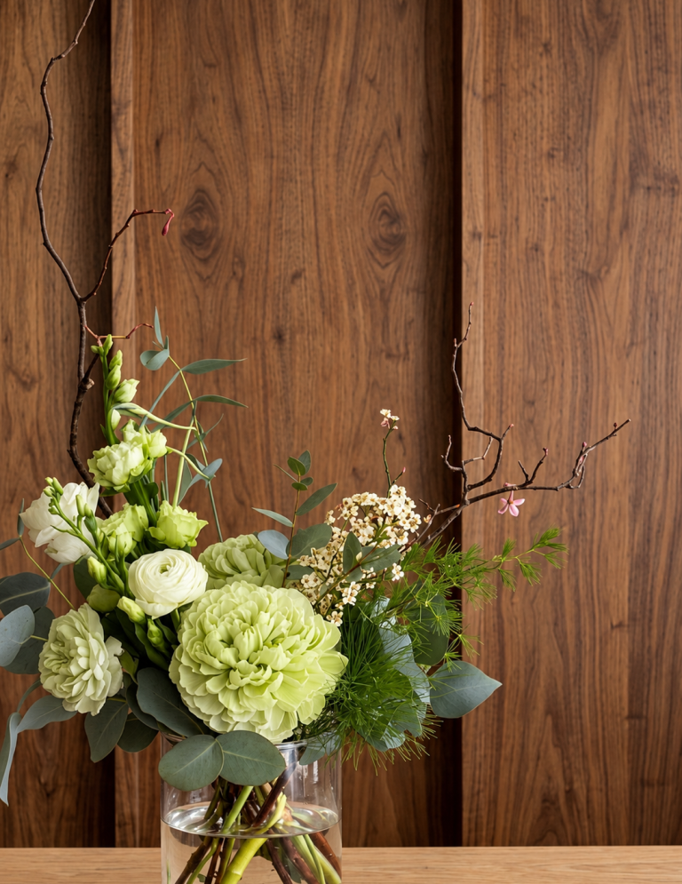INTERIORISMO FUENGIROLA Salón moderno con sillas de madera, mesa de centro y estantería, con luz natural abundante.